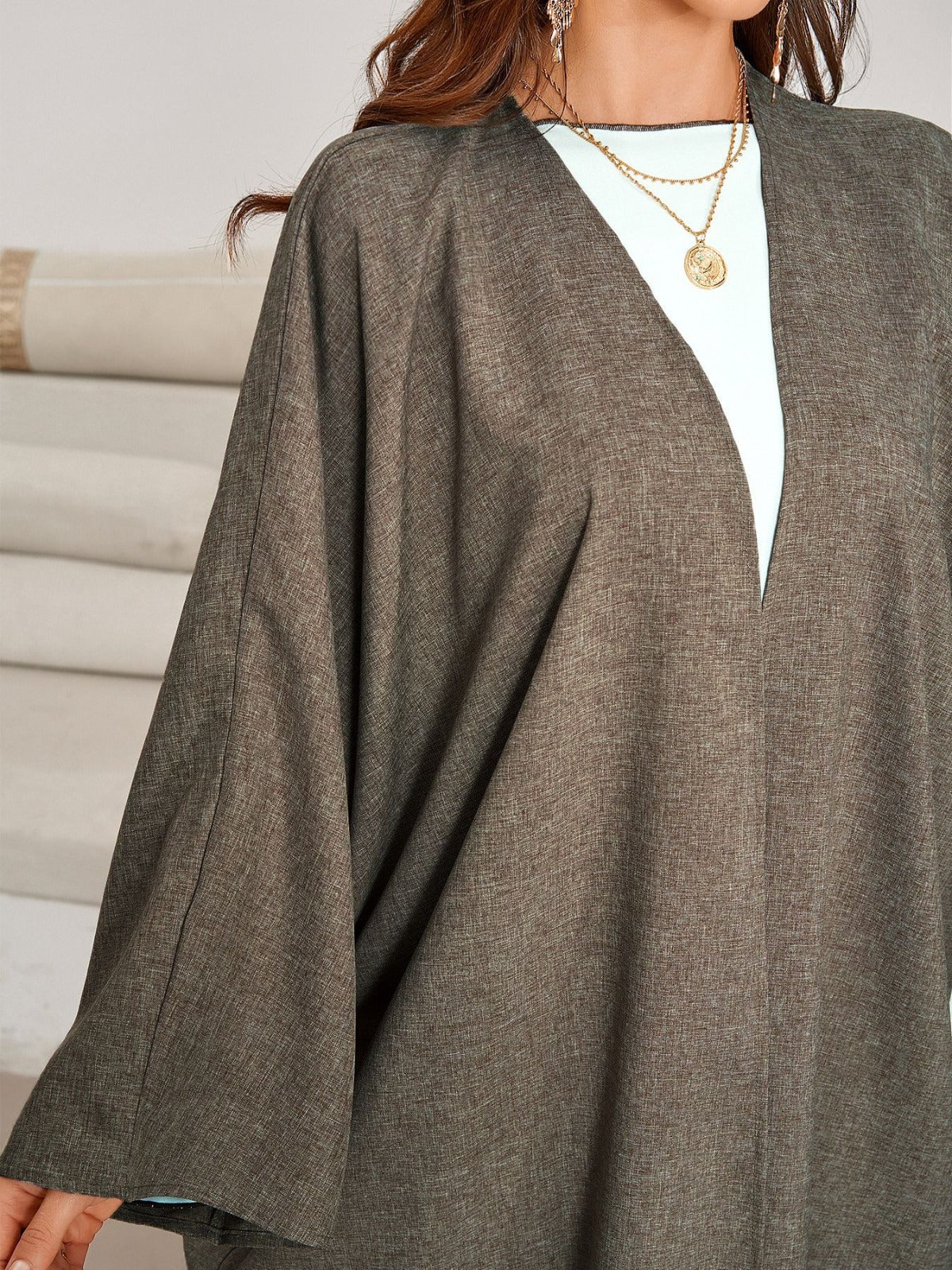 Sumayrah Linen Abaya (Taupe)