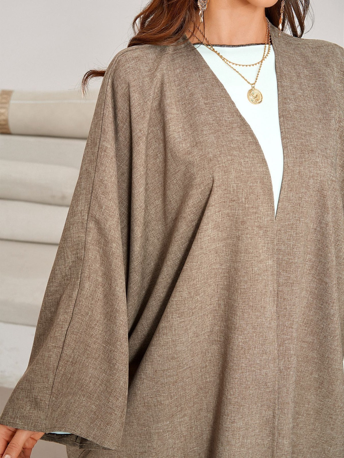 Chaand Linen Abaya (Coffee)