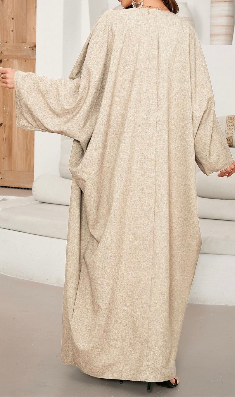 Sumayrah Linen Abaya (Beige)