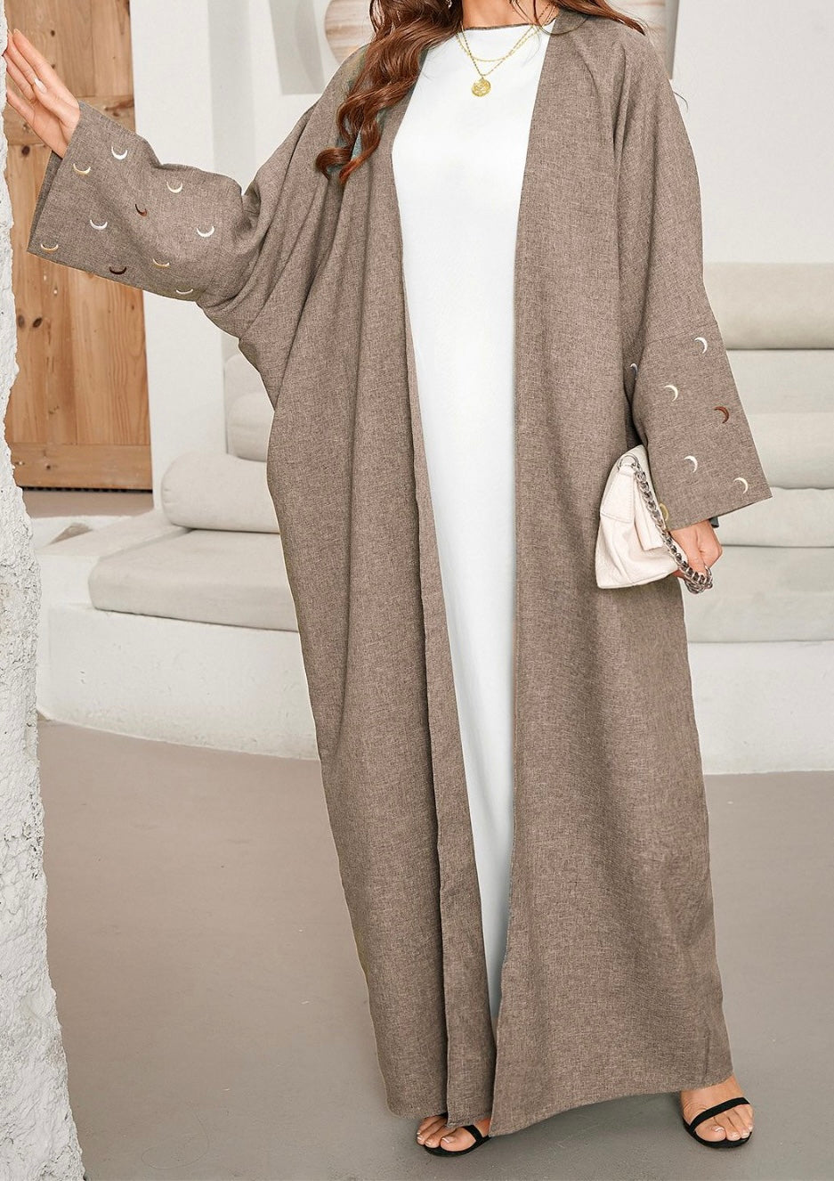 Chaand Linen Abaya (Mocha)