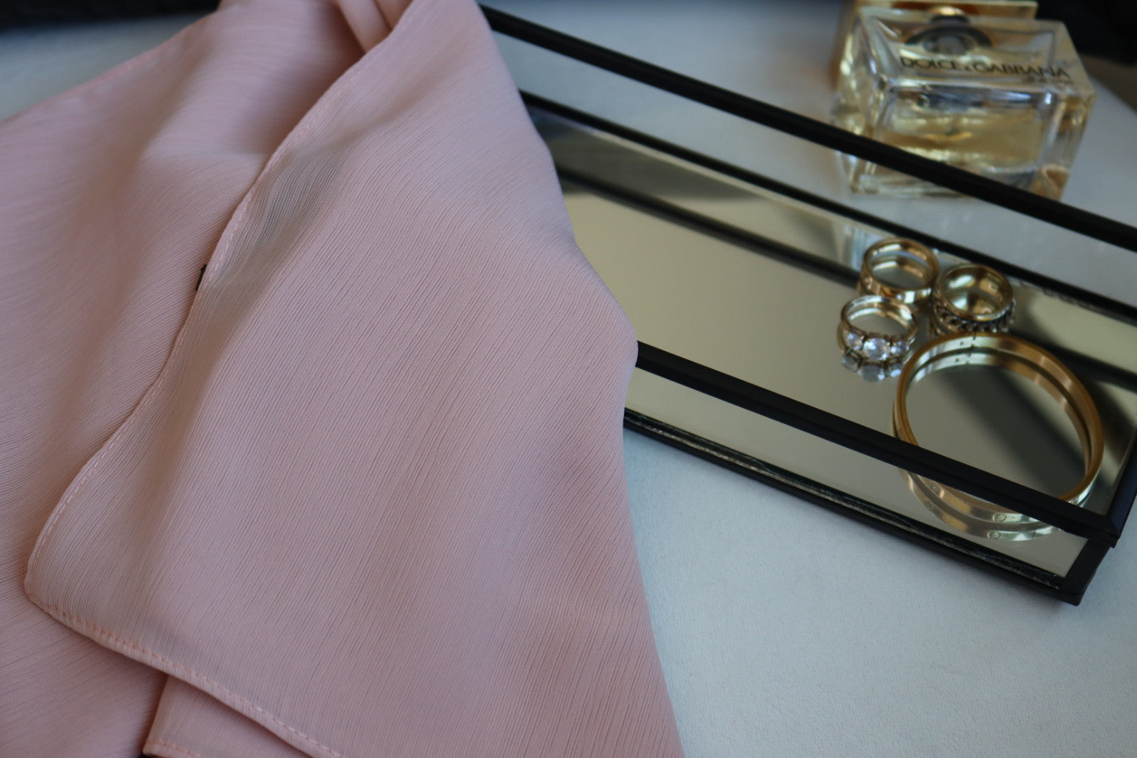 "Letitia" Nude Pink Georgette Crepe Scarf