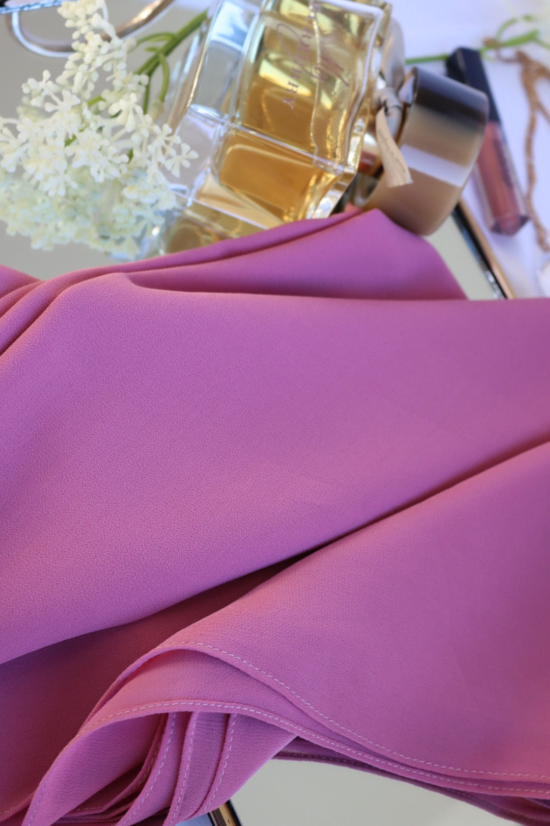 "BELLA" Mauve Pink Premium Chiffon Scarf