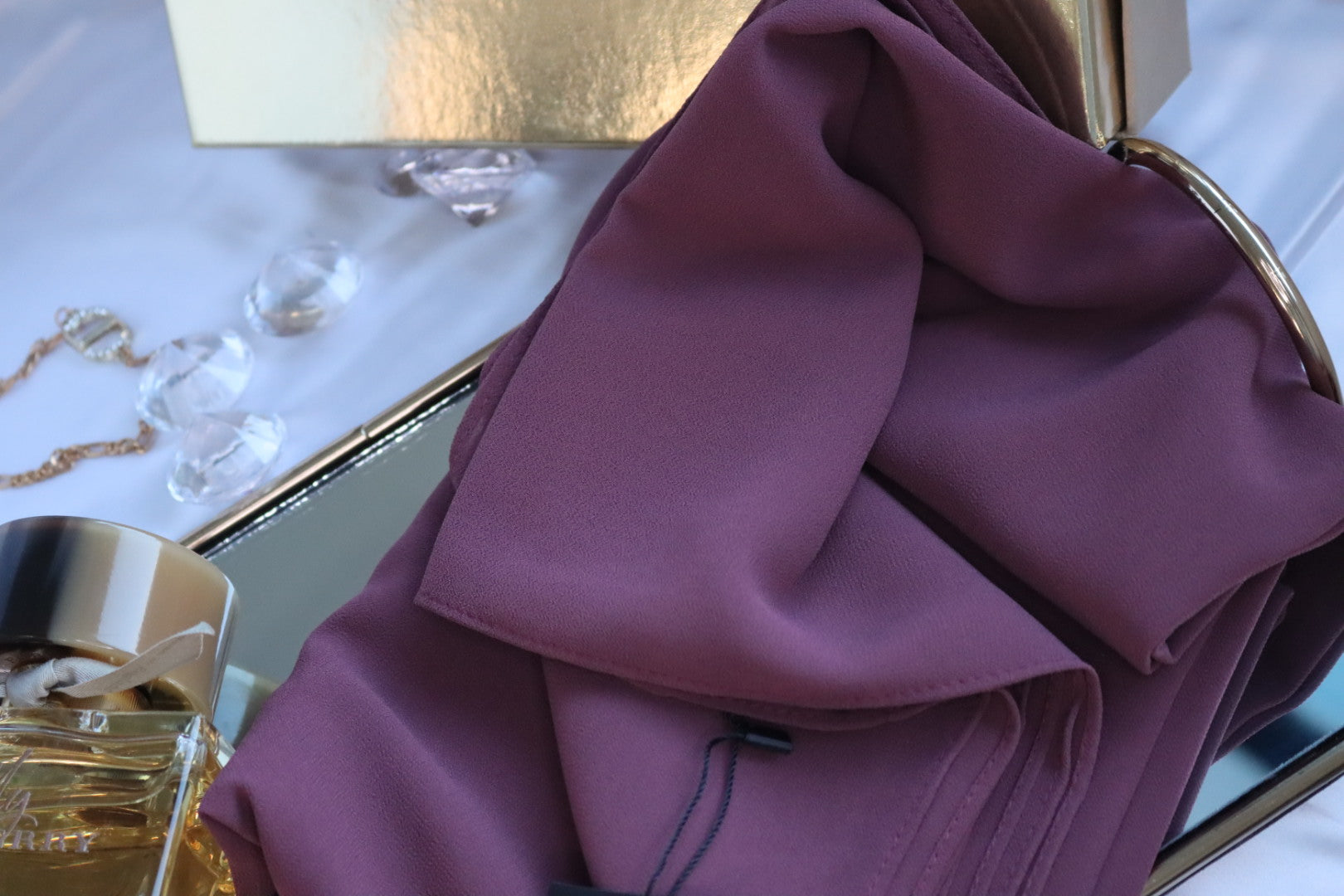 "LUNA" Grape Premium Chiffon Scarf